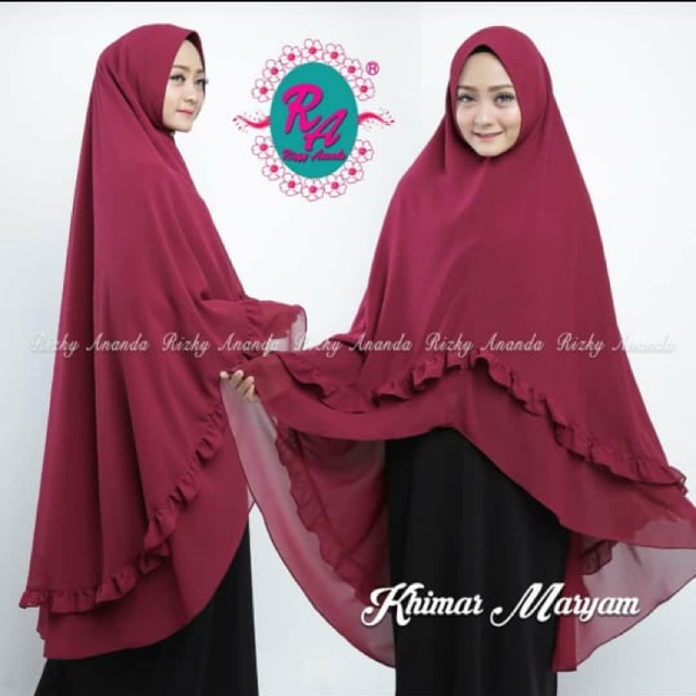 Syar'i Khimar Rizqy Ananda Ori Pakaian Wanita Muslim Kerudung Perempuan Jilbab Gamis Syari Panjang