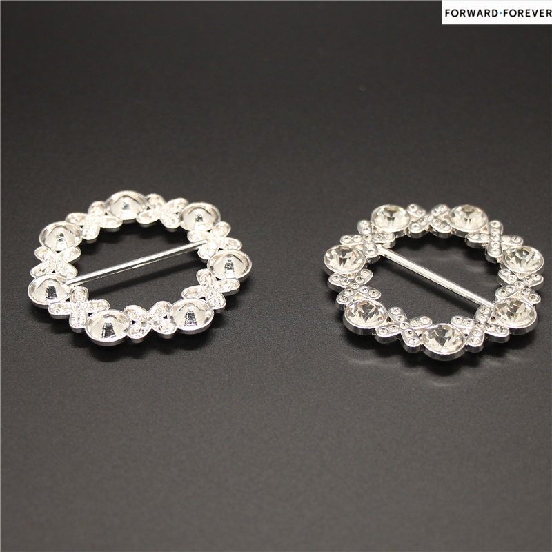 Bros Pin ring alloy Hias Kristal Untuk Aksesoris scarf Wanita M40287