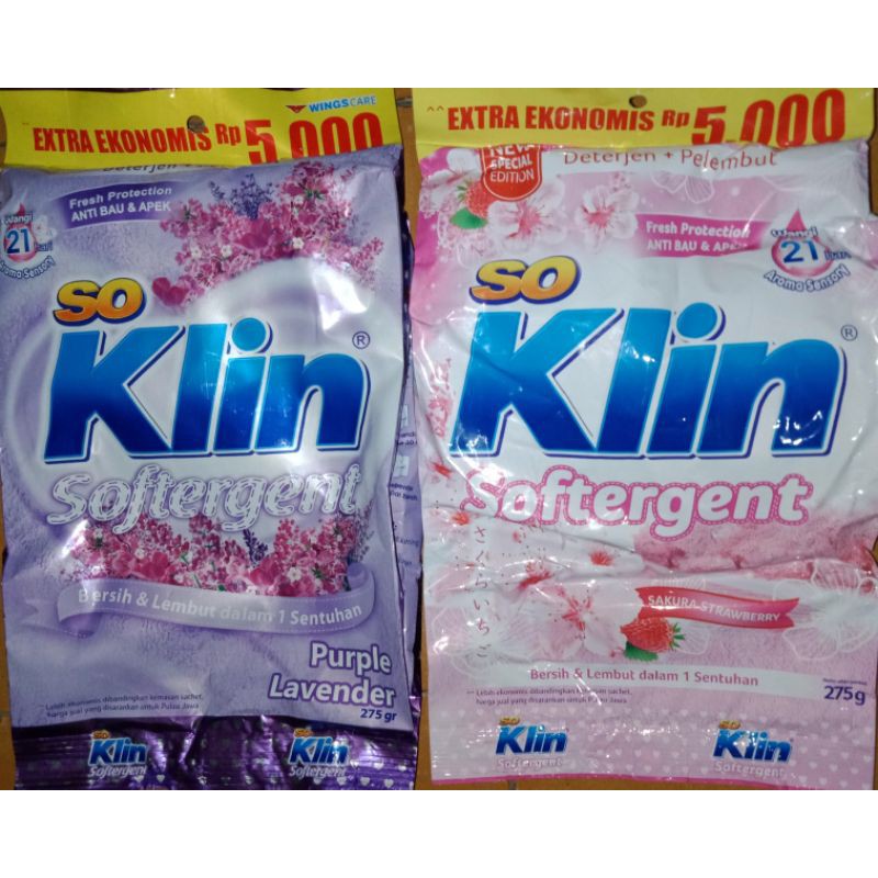 SOKLIN SOFTERGENT 245GR SAKURA STRAWBERRY | MAGNOLIA DAN BERRIES | PURPLE LAVENDER RP 5000