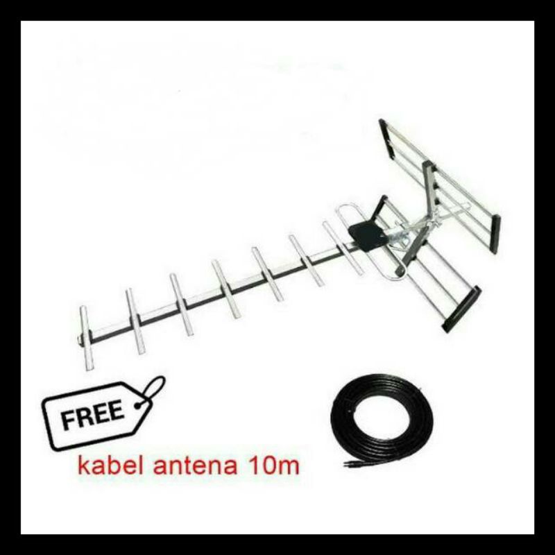 Antena TV Digital Outdoor Free Kabel 10 Meter 10m