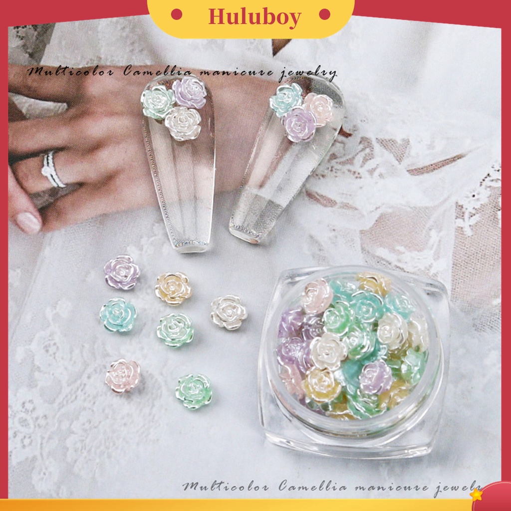Huluboy Huluboy♡ 50 Pcs Ornamen Bunga Camellia Aneka Warna Untuk Dekorasi Manicure