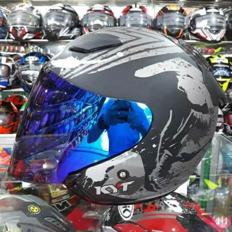 KYT DJ MARU MOTIF VENOM MATT+VISOR VENOM BLUE