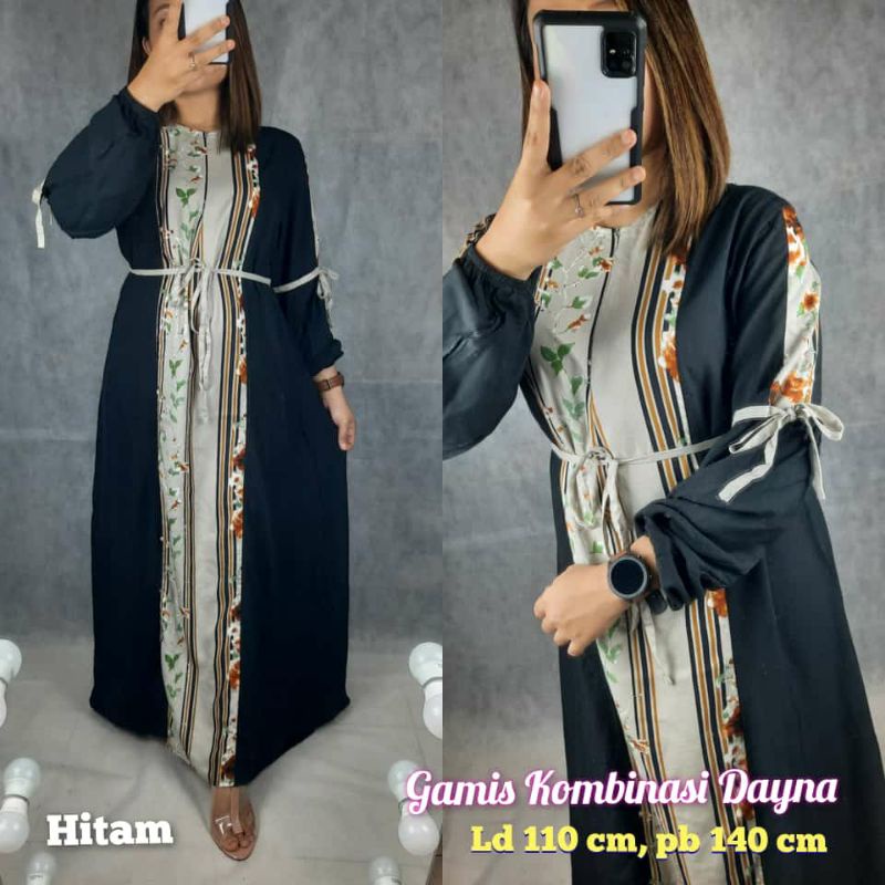 Gamis Arabia/Gamis Arab Kombinasi Motif/Gamis Kombinasi Terbaru &quot;Dayna&quot;