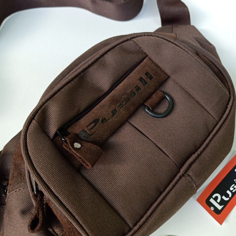 Pusiill waistbag premium kombinasi kulit asli sapi tas pinggang premium