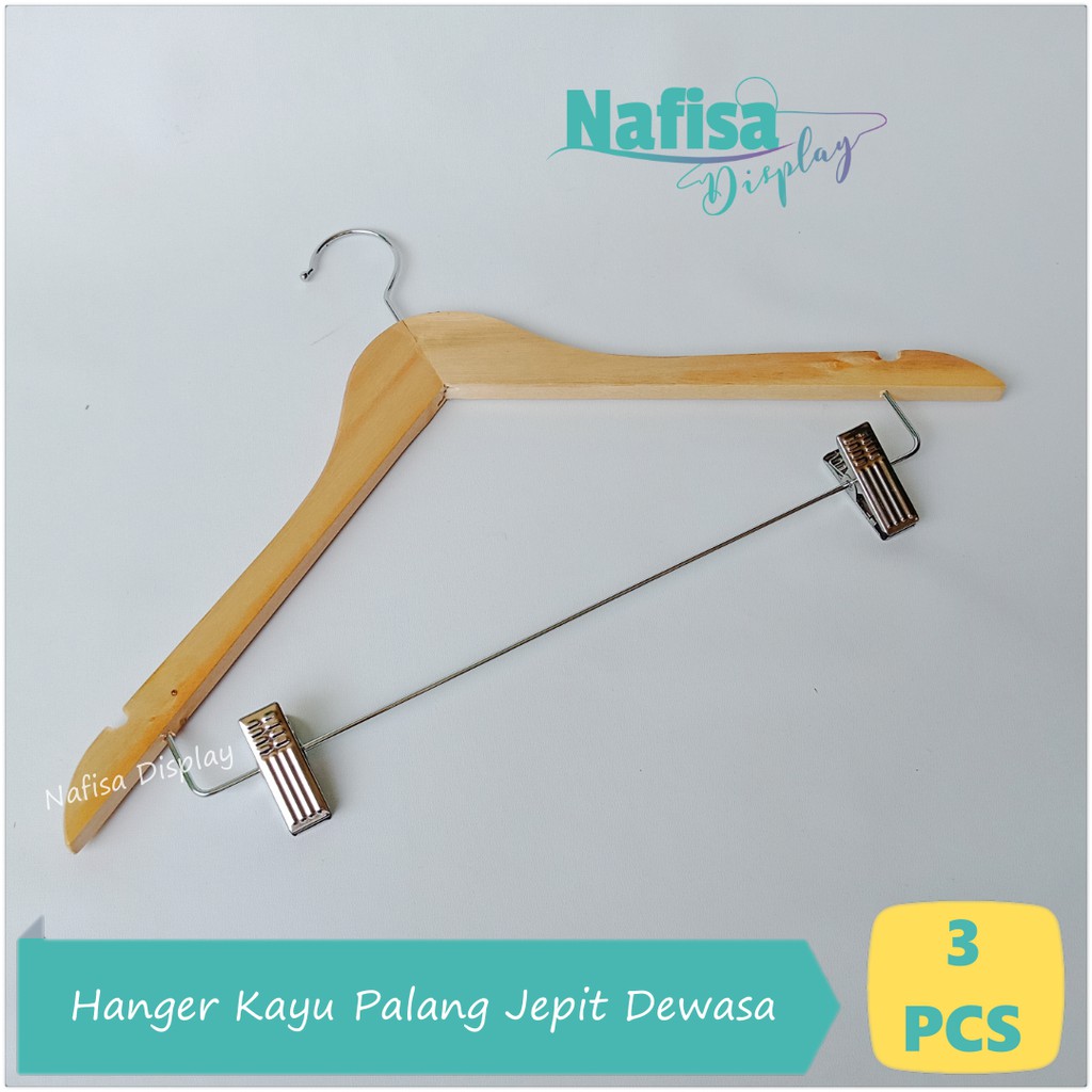 Gantungan Baju Kayu  Palang Jepit Dewasa hanger  Display 