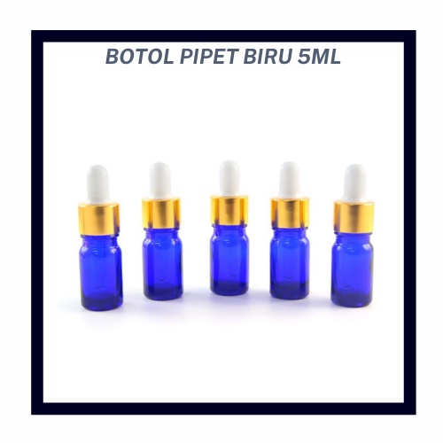 Botol Pipet Mini Warna Biru 5 ML / Botol Serum / Botol Vitamin / Botol Propolis / Botol Murah