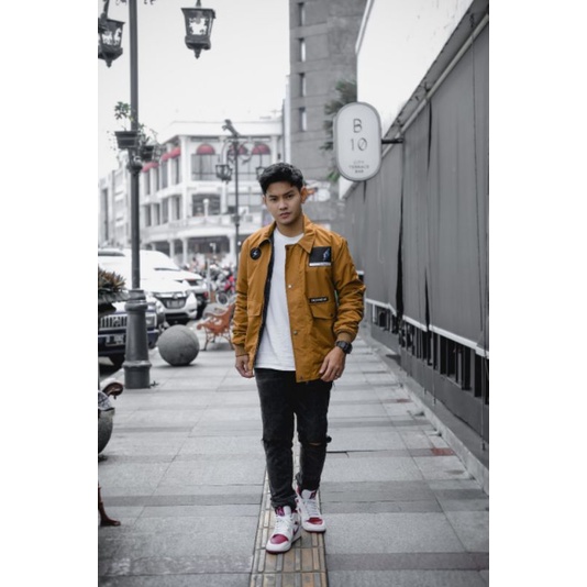 JAKET PRIA - JAKET FLIGHT VINTAGE HITAM - COACH JAKET - JAKET CASUAL - JAKET BOMBER - PAKAIAN PRIA