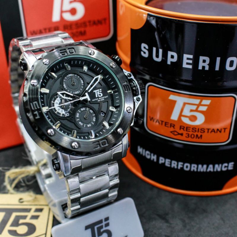 T5 H 3702 original bergaransi Jam tangan pria T5 H3702 rantai crono aktif terbaru