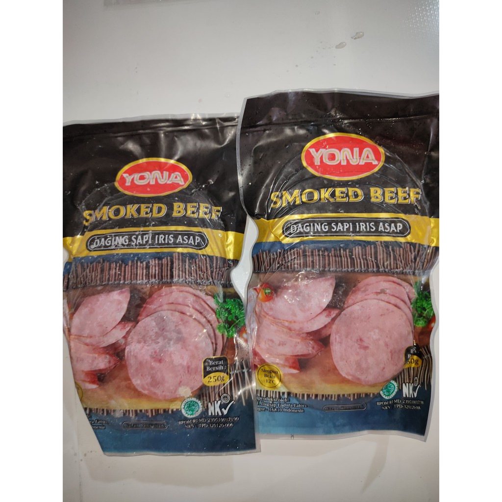 

yona smoked beef (daging sapi iris asap) 250 gram frozen food