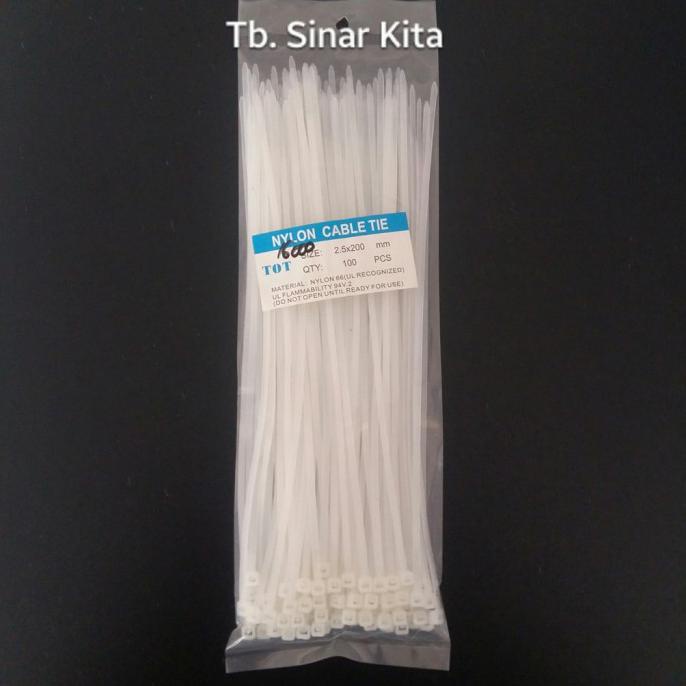 

Kabel Ties 20Cm Putih 100Pcs Nylon Cable Tie 2.5 X 200 Mm 20 Tali Peng