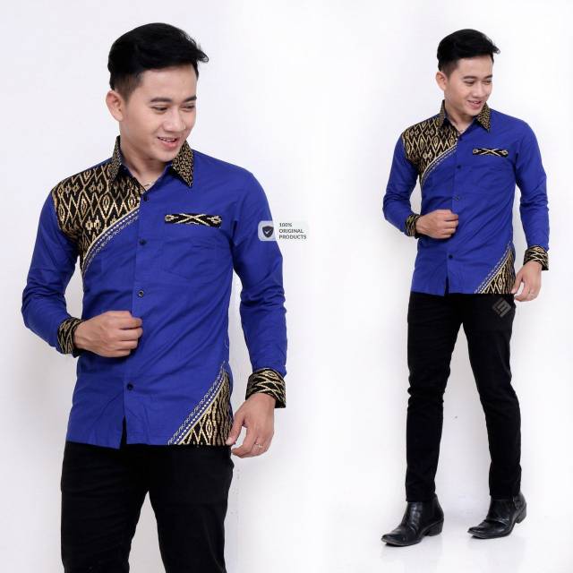 Kemeja Kombinasi Batik Songket