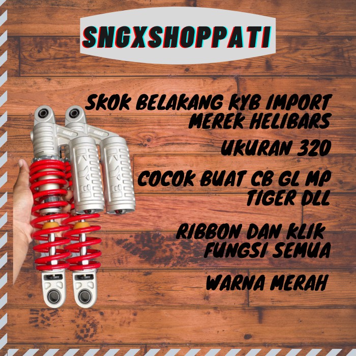 SKOK BELAKANG KYB IMPORT HELIBARS UKURAN 320 PNP CB GL MP TIGER