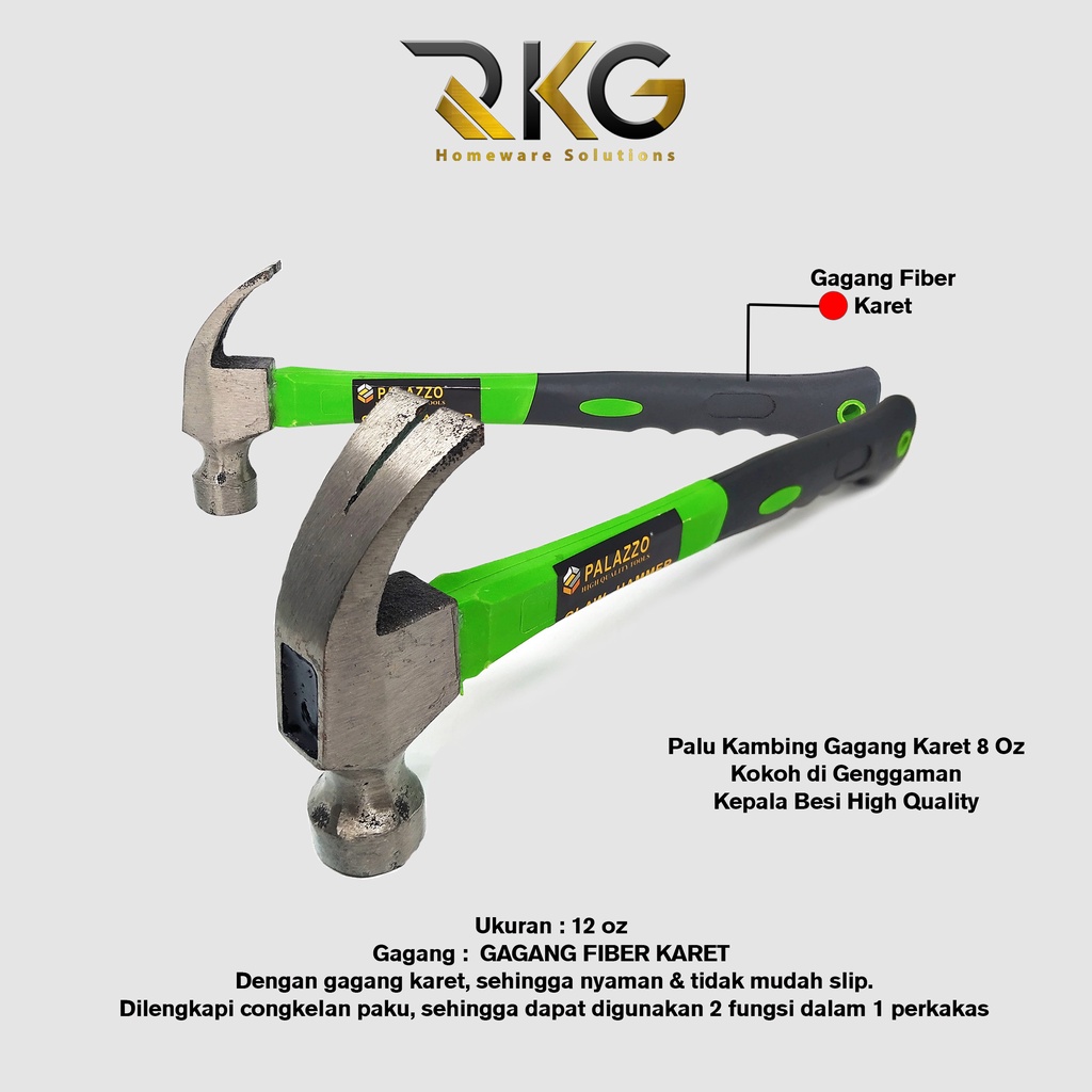 Palu Kambing Gagang Fiber l Martil Cabut Paku l Claw Hammer-4