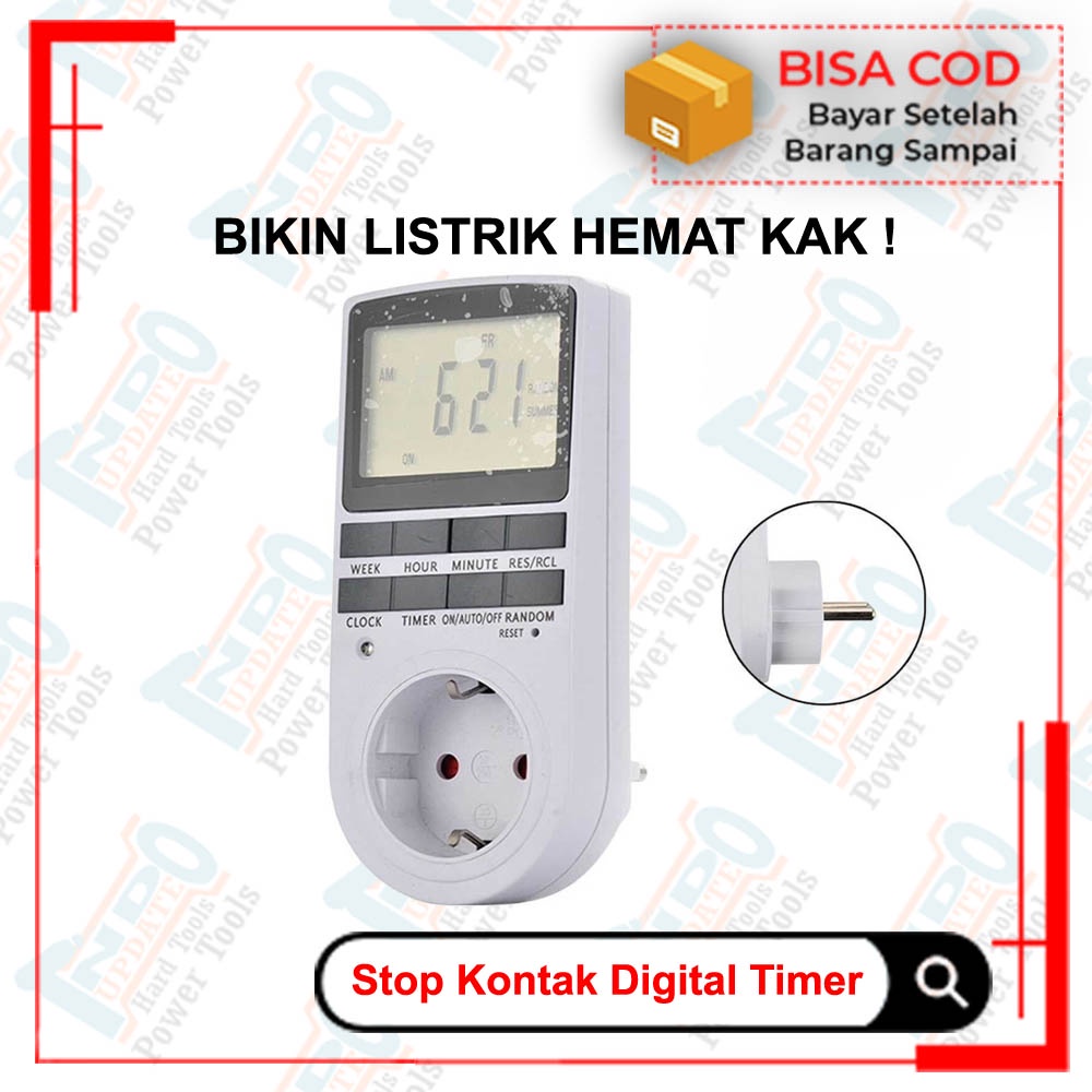 Jual Stop Kontak Digital Timer Switch Programmable Timing 16 Program ...