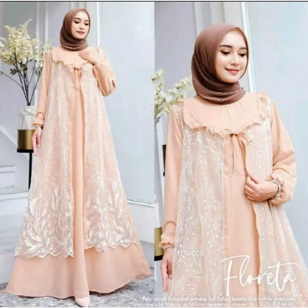 DRESS KONDANGAN BRUKAT - FLORETA MAXY BRUKAT - DRESS MAXY PESTA - DRESS BRUKAT PREMIUM - GAMIS DRESS BARUKAT GELITTER TILE BORDEL - GAMIS WANITA BARUKAT LEBARAN TERBARU TERMURAH - COD