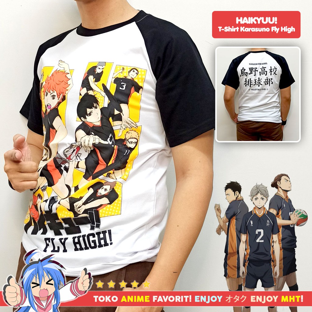 Kaos Anime Haikyuu Karasuno Fly High Hinata Shoyo Kageyama Tobio