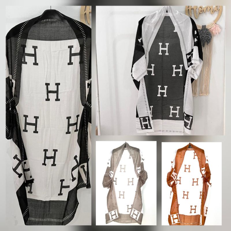 OUTER SCRAF HIJAB SEGI EMPAT MOTIF H