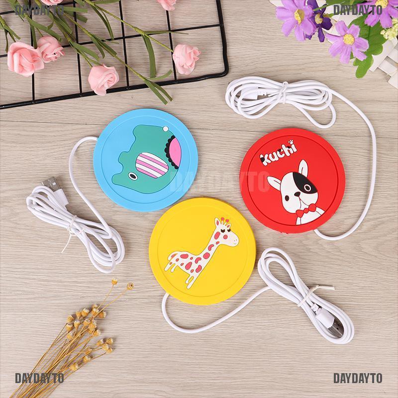 (DAYDAYTO) Pad Penghangat Cangkir Kopi / Teh usb Motif Kartun Bahan Silikon