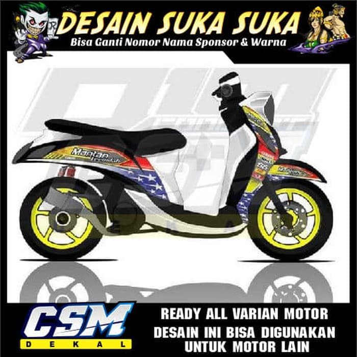 90 Dekal Decal Motor Fino Fi Stiker Sticker Striping Body Karbu