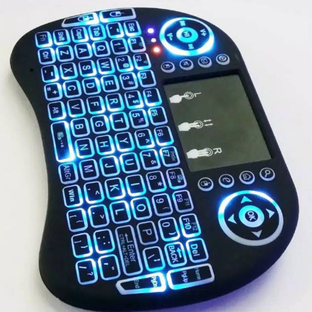 Keyboard Remote Kontrol Nirkabel i8 Mini dengan fisor Backlight