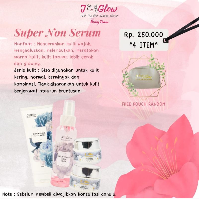 Jglow Skincare Paket Super no serum Whitening Skin Cream glowing(KEMASAN BARU RADIANCE NON SERUM)