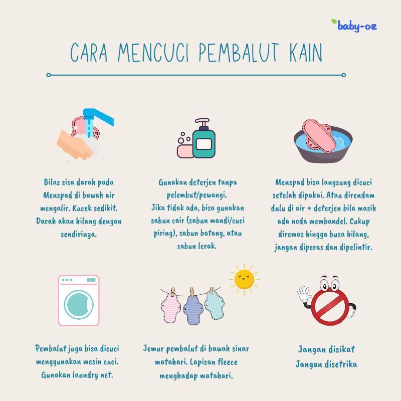 Baby Oz Cloth Menstrual Pad Menspad Pembalut Kain Cuci Ulang Day/Night