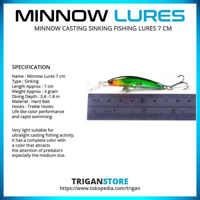 Umpan Pancing Minnow Fishing Lure Umpan Mancing Minnow Casting 7 Cm