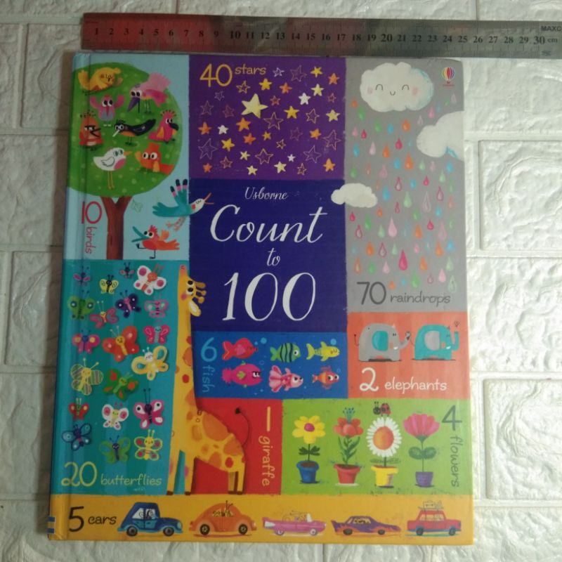 Buku anak boardbook preloved second bekas Usborne COUNT TO 100