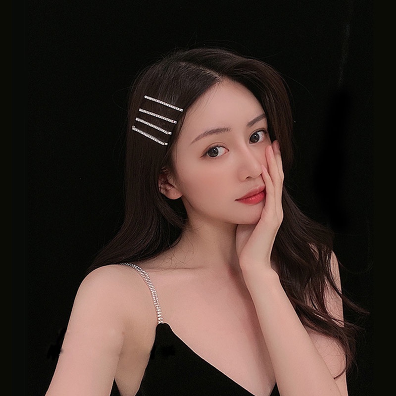 Jepit Rambut Korea Perempuan Dewasa 1 Set 8 Pcs Aksesoris Pin Rambut Motif Manik Kristal AK183