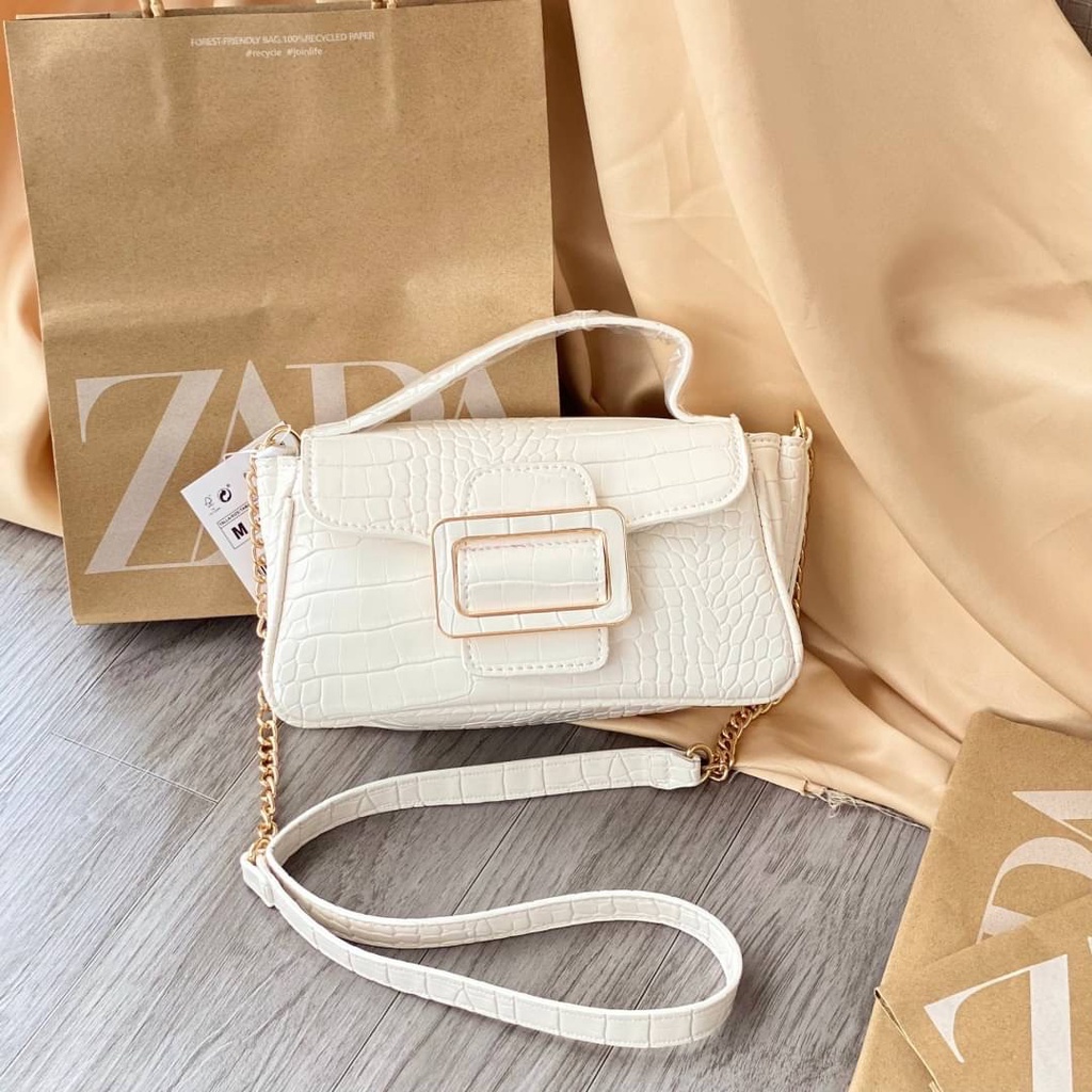 ZZ469 Zara Croco Effect Buckle Sling bag