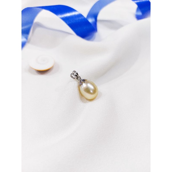 (PO khusus) Liontin Emas Putih Mutiara Air Laut Asli