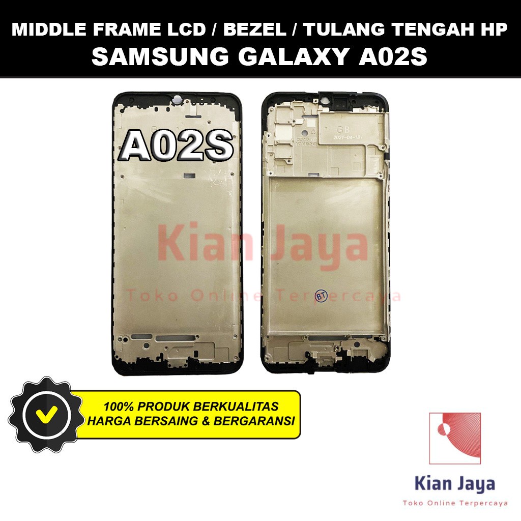 Middle Frame LCD Handphone Samsung Galaxy A02S Tulang Casing Tatakan Bezel Bazel Hp