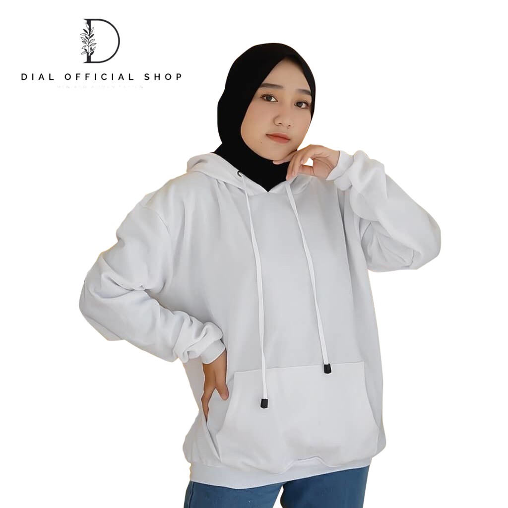 Dial Sweater Natural Hoodie Wanita Pria Unisex | Jaket Sweater Wanita | Suwiter Wanita Pria Tebal-White