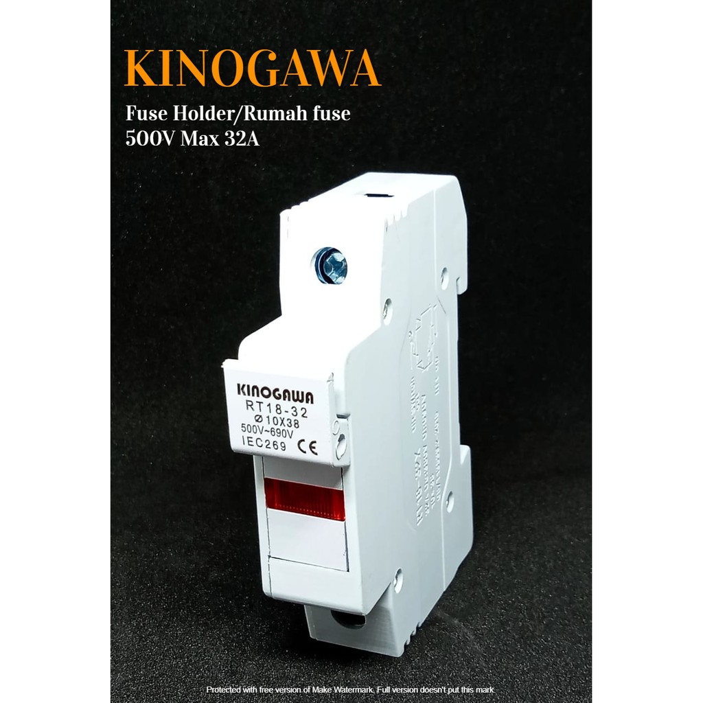 Fuse Holder Rumah Fuse 10x38 Din rel Holder KINOGAWA model MCB
