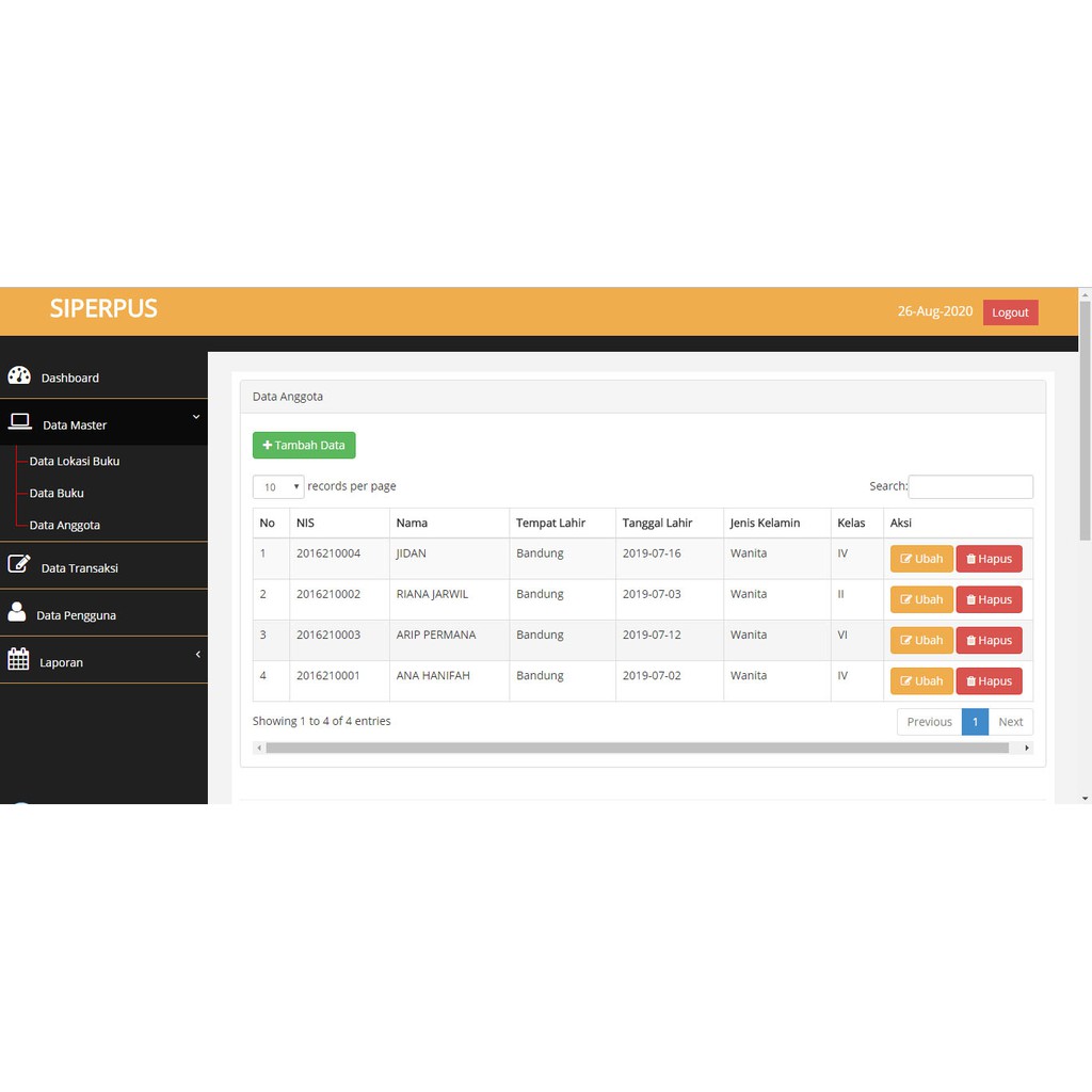Source Code Sistem Informasi Perpustakaan Bebasis Web
