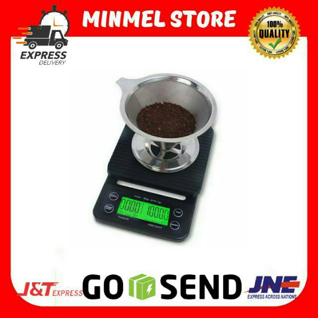 TIMER COFFEE SCALE TIMBANGAN KOPI DAPUR HIGH QUALITY LCD 3KG TAFFWARE BERKUALITAS TIMBANGAN KUE