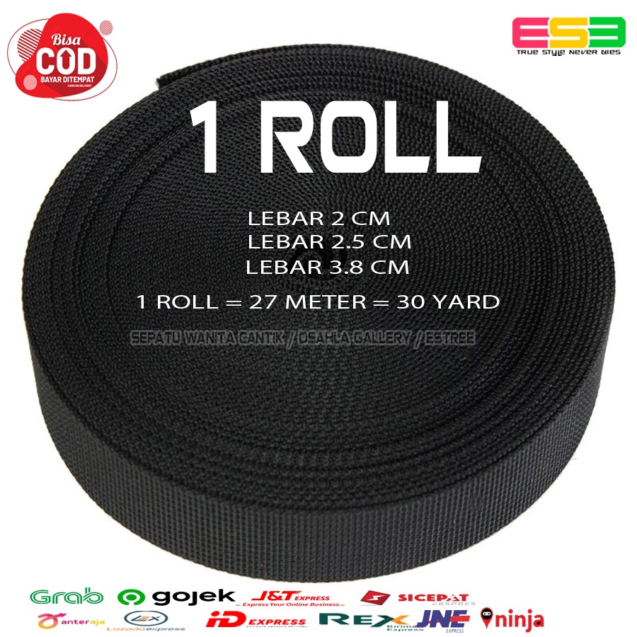 Jual Tali Webbing 2cm, 2,5cm 3,8cm Tebal Tabular Hammock Tas Nylon Tali