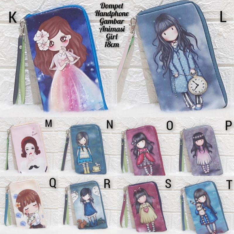 Dompet Handphone  / Dompet girl / Dompet Animasi / Dompet Panjang Hp 15cm &amp; 18cm