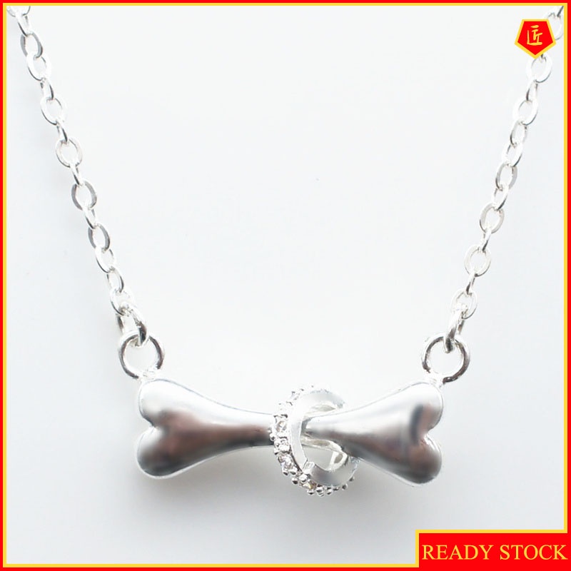 [Ready Stock]Creative Bones Silver Necklace Simple Fashion