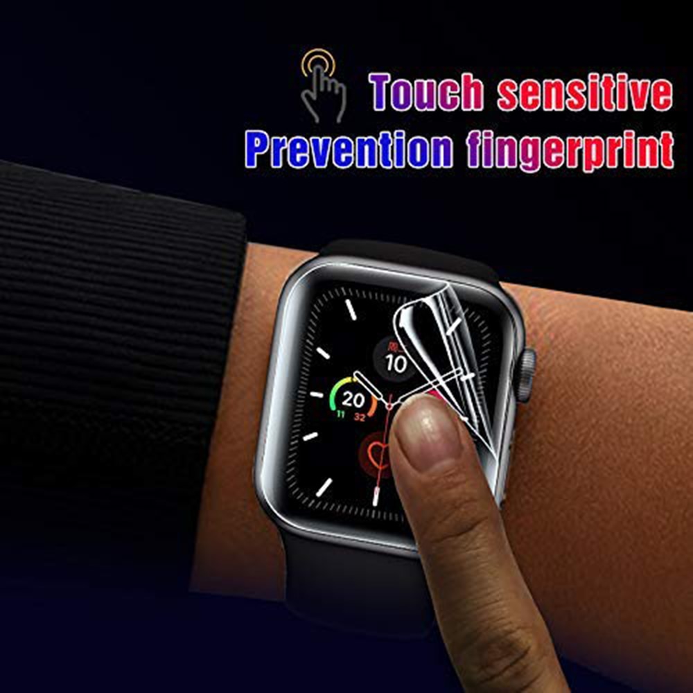 Pelindung Layar Tempered Glass Full Cover 40mm 44mm Untuk Apple Watch 4 5 6 Se 38mm 42mm