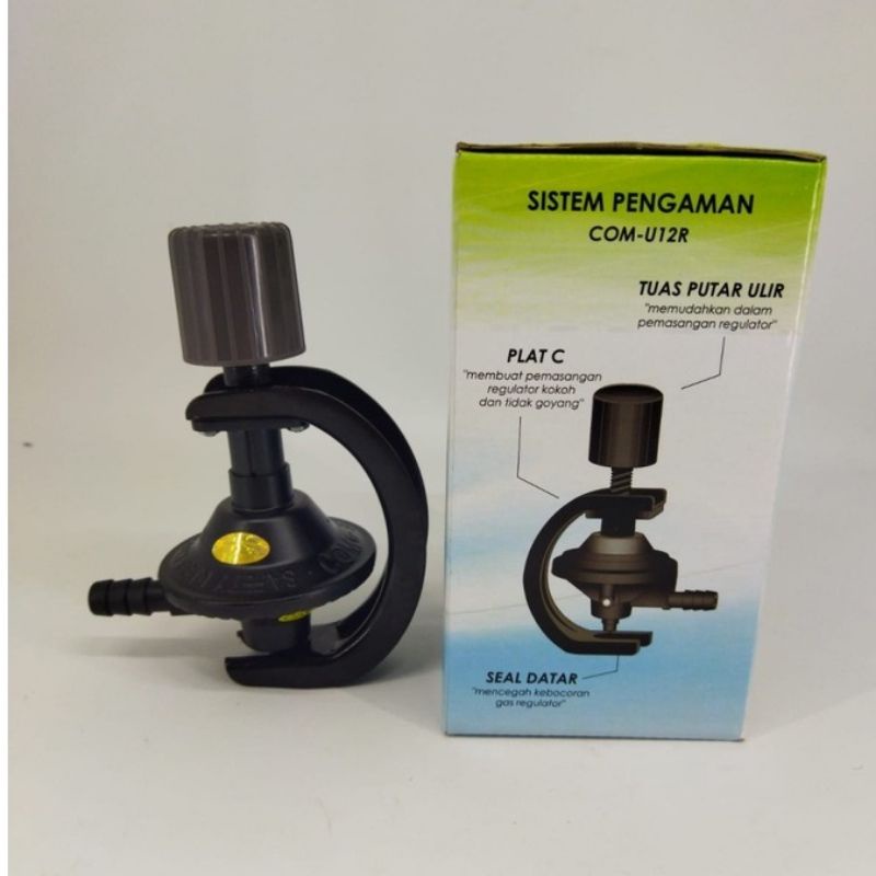 Kepala Gas / Regulator Gas Destec Tekanan Rendah Meter 201M/ Auto 201S / COM - U12R / U12RM BLACK