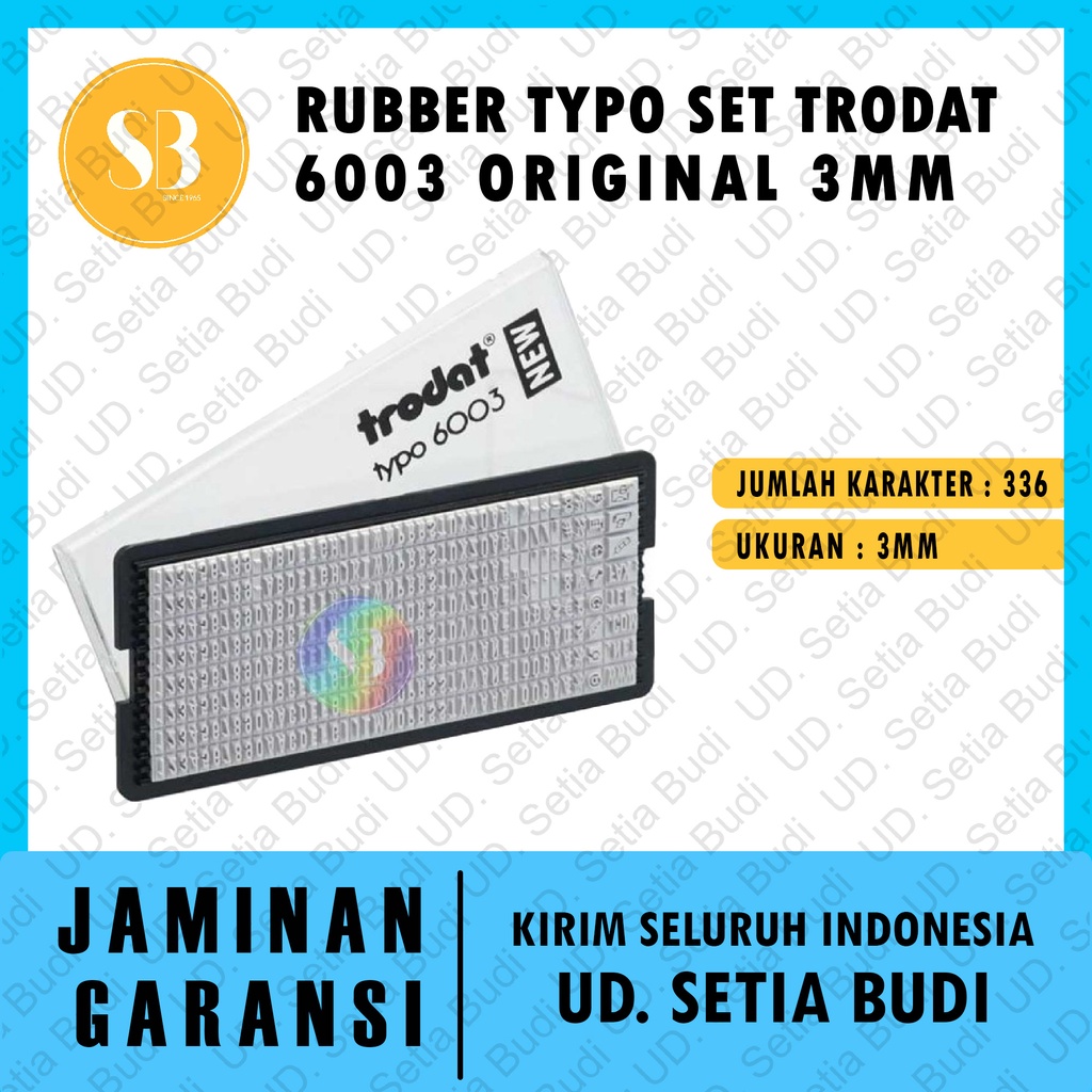 Rubber Typo Set Trodat 6003 Original 3mm