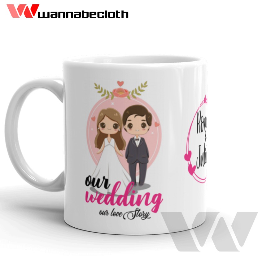 Mug Wedding Gift Mug Love Kado Pernikahan Hadiah Souvenir Merchandise Mug Mug Custom Wedding