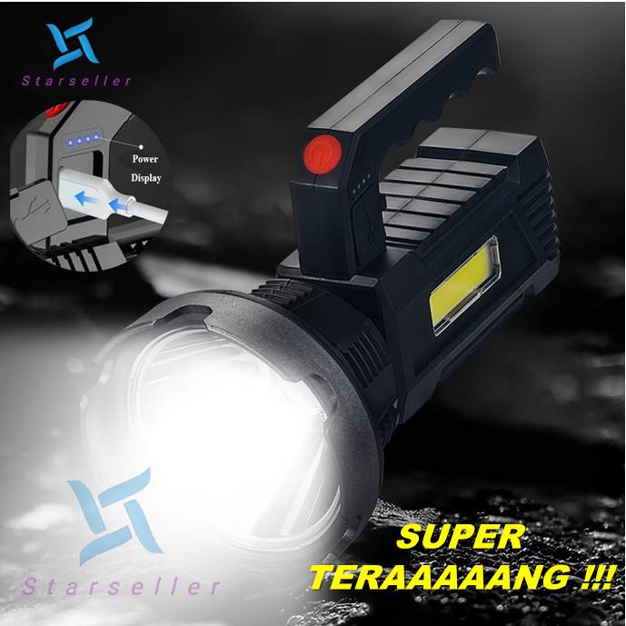 TD-777 Senter LED 80w + COB 20w Super Bright Anti Air Super Terang Waterproof Flashlight 4 Mode