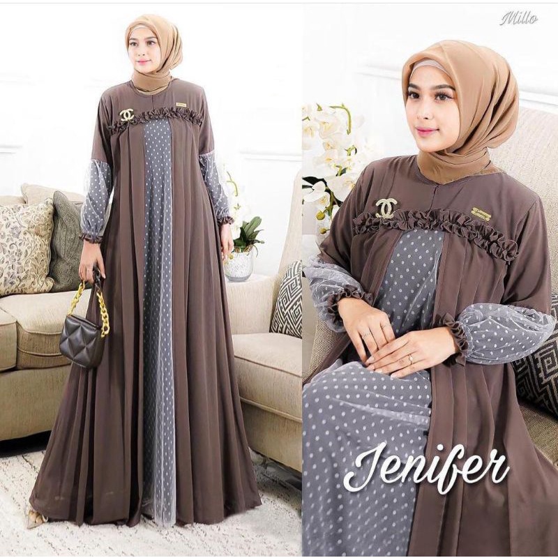 DRESS MUSLIM, Fashion Muslim, baju wanita, dress, gamis, Baju gamis, fashion wanita, Jenifer Dress