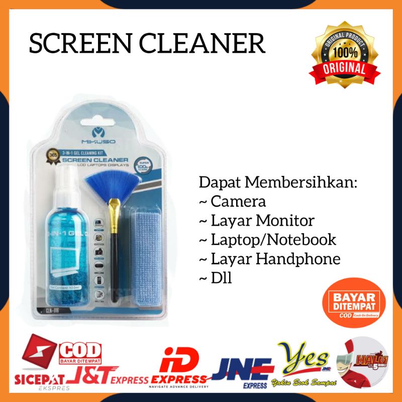 [COD] PAKET SCREEN CLEANER CLEANING KIT 3IN1 ALAT PEMBERSIH LAYAR HP LCD TV KAMERA LAPTOP MONITOR KOMPUTER