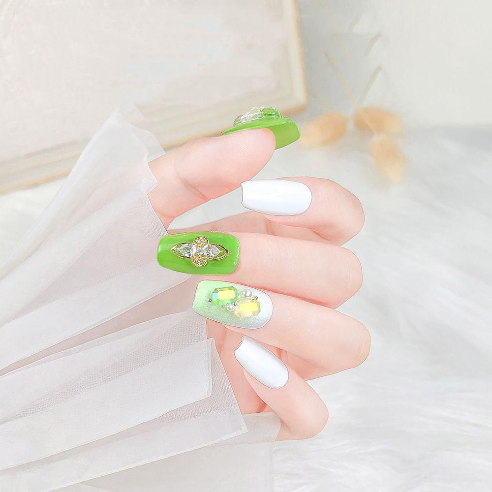 Mxbeauty Nail Art Berlian Imitasi Warna-Warni Aurora Menunjuk Bawah Berlian Permen DIY Perhiasan Nail Art