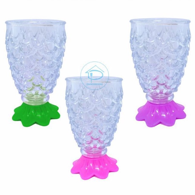 GELAS NANAS PLASTIK SUPER KRISTAL 1 Set 6pcs Gelas Minum Super Bening