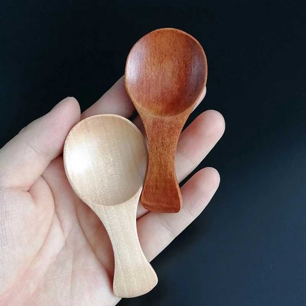 Sendok Bumbu Kecil Mini Bahan Kayu Bambu Wooden Spice Spoon 4PCS