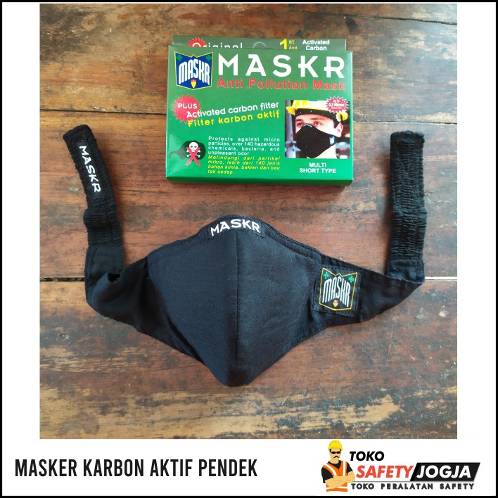 Masker Motor / Masker Mulut Anti Debu Hitam Karbon Aktif Pendek